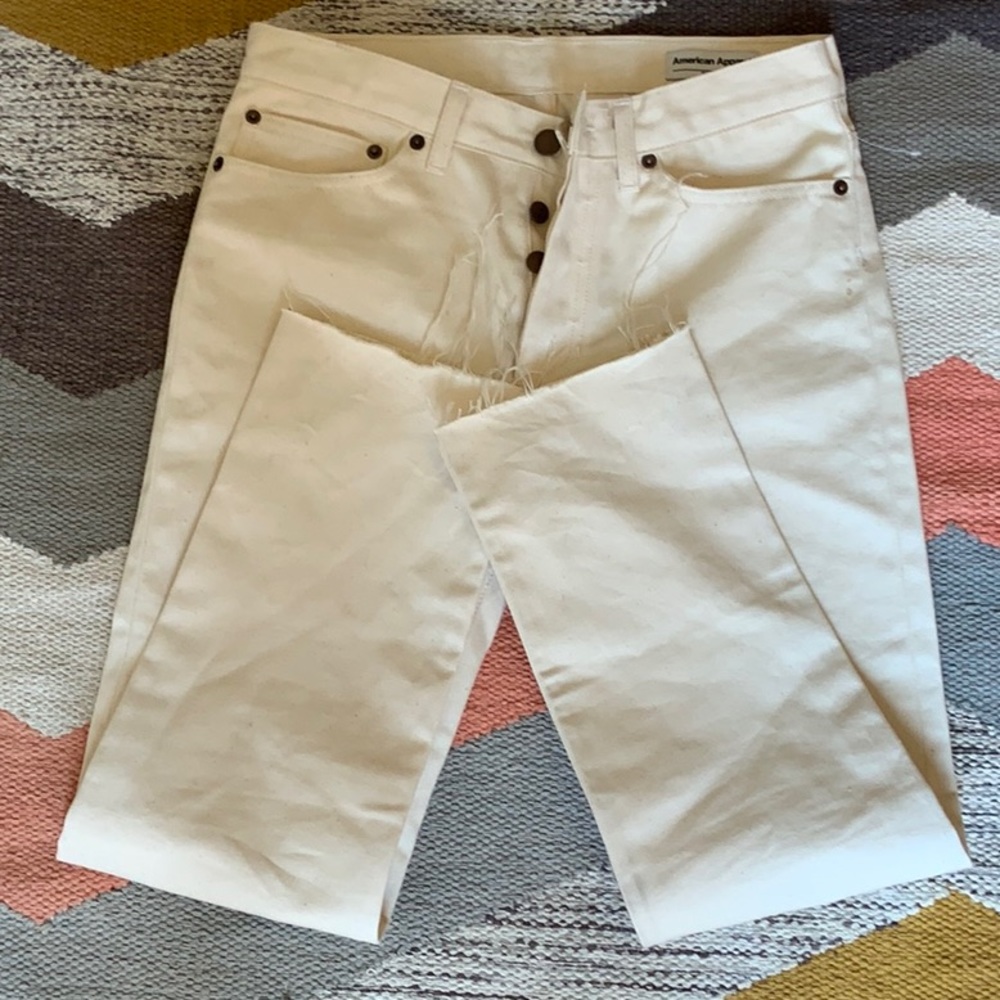 American Apparel high waisted selvedge jeans